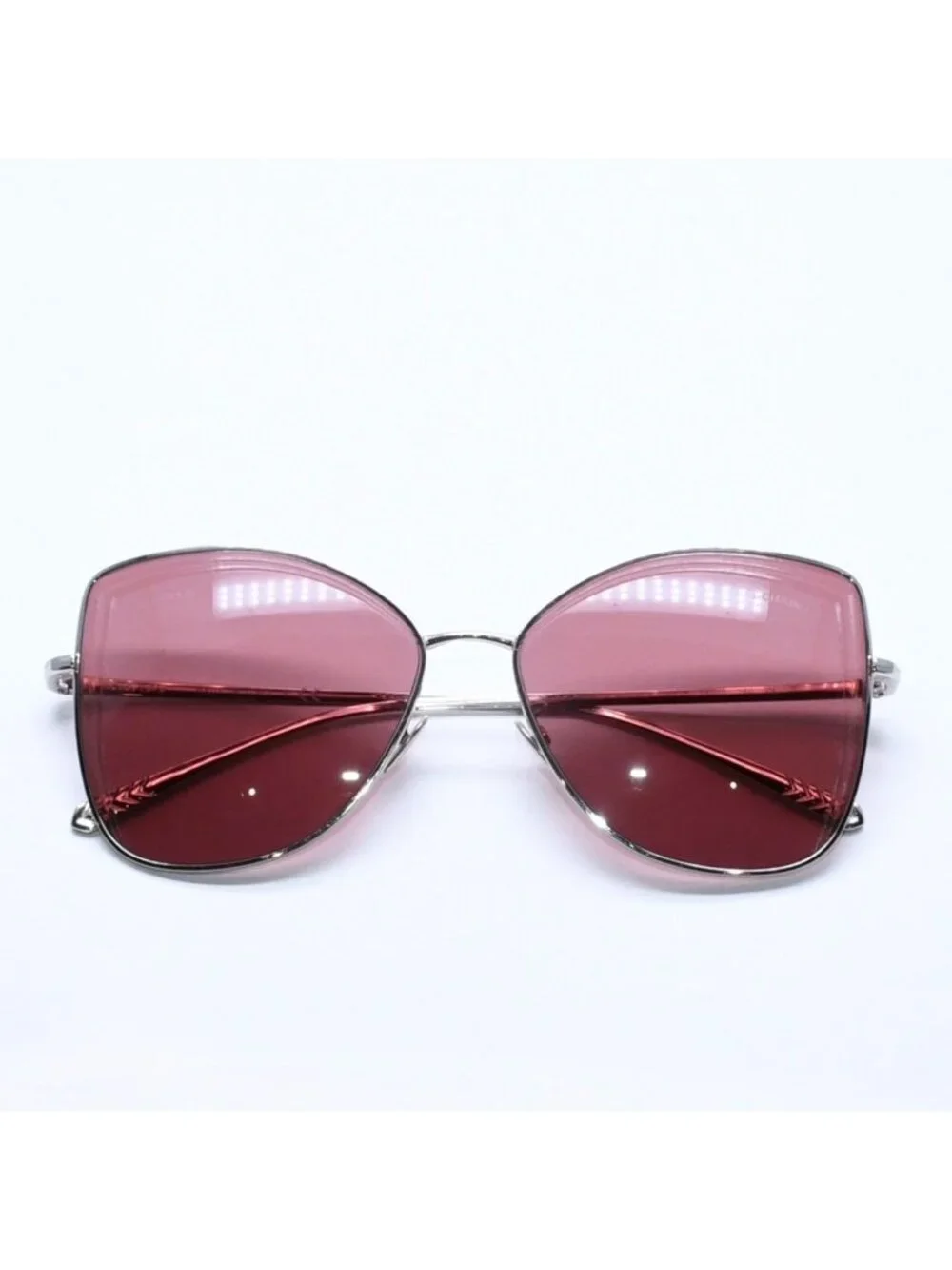Chanel Sunglasses Eyewear CC Logo Silver Wine